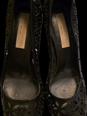 Stella McCartney Black Laser-Cut Women's Heels Sz 40